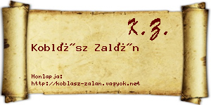Koblász Zalán névjegykártya